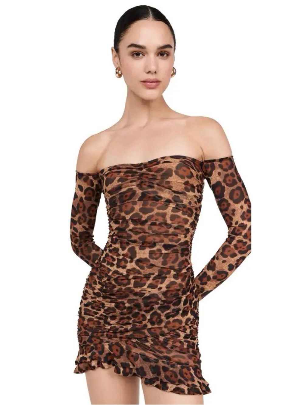 NWOT- AFRM Adrian Leopard Print Dress, Medium